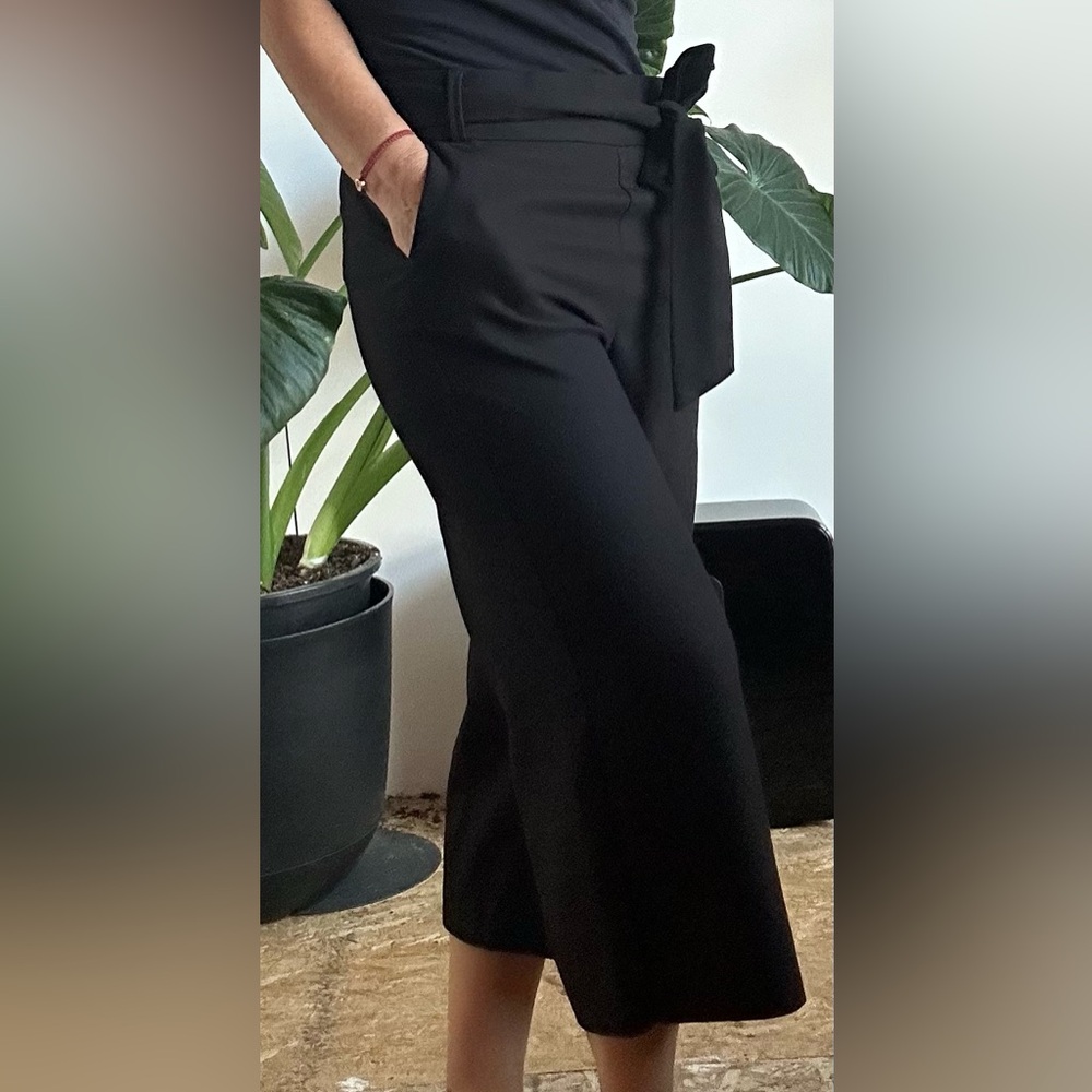 Zara Black Women's Culottes wide leg with belt